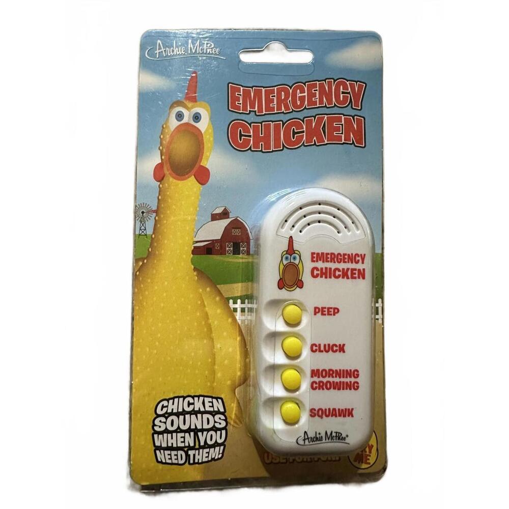 NEW Archie McPhee Emergency Chicken Electronic Sound Maker Peep Cluck Sounds